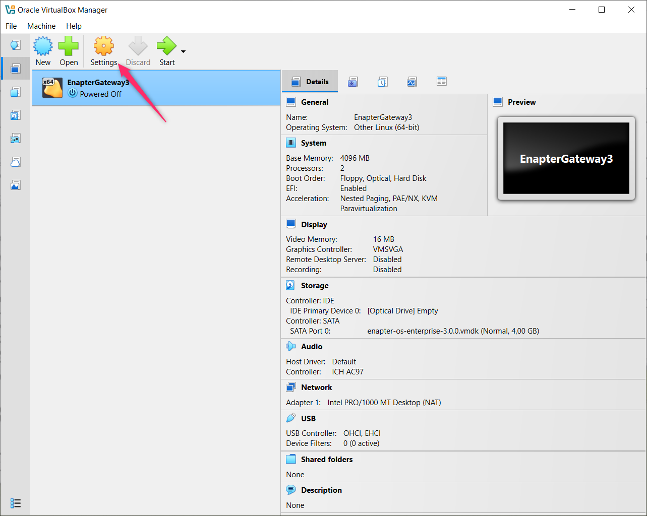max-width:960px VM Settings Button